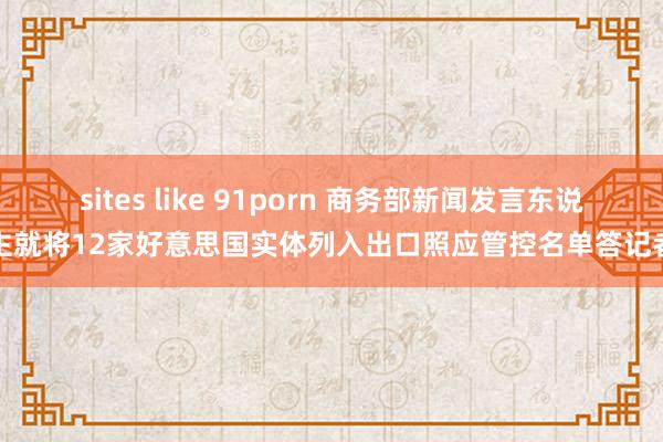 sites like 91porn 商务部新闻发言东说念主就将12家好意思国实体列入出口照应管控名单答记者问